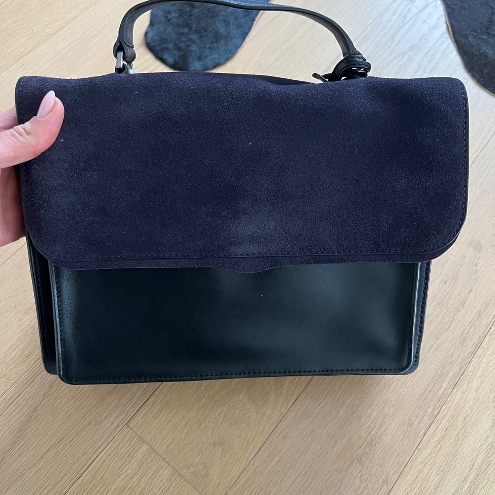 Rebecca Minkoff Black Suede and Leather Crossbody Bag